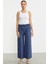 Bol Paça Beli Lastikli Pantolon - Indigo 1