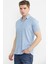 Slim Fit Baskılı Penye Gömlek - Mavi 3