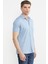 Slim Fit Baskılı Penye Gömlek - Mavi 4
