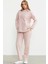 Kapüşonlu Oversize Eşofman Takım - Pembe 2