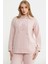 Kapüşonlu Oversize Eşofman Takım - Pembe 3