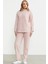 Kapüşonlu Oversize Eşofman Takım - Pembe 4