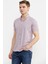Kısa Kol Slim Fit Penye Gömlek - Açık Lila 4