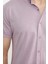 Kısa Kol Slim Fit Penye Gömlek - Açık Lila 5