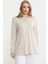 Uzun Kol V Triko Yaka Bluz - Taş 1
