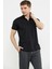 Kısa Kol Slim Fit Penye Gömlek - Siyah 4