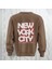 Nyc Brooklyn Kalın Kumaş 3 Iplik Şardonlu Baskılı Bisiklet Yaka Sweatshirt 1