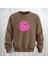 Stay Groovy Göğüs Baskılı Kalın Kumaş 3 Iplik Şardonlu Oversize Bisiklet Yaka Sweatshirt 1