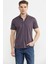 Kısa Kol Slim Fit Penye Gömlek - Mor 1