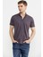 Kısa Kol Slim Fit Penye Gömlek - Mor 3