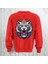 Tiger Baskılı Kalın Kumaş 3 Iplik Şardonlu Oversize Bisiklet Yaka Sweatshirt 1