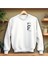 Atatürk Baskılı Beyaz Bisiklet Yaka Sweatshirt Kalın Kumaş 3 Iplik 1