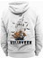 Halloween Baskılı Beyaz Kapüşonlu Sweatshirt Hoodie Kalın Kumaş 3 Iplik Şardonlu 1