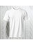 Oversize Beyaz Yarım Kollu Bisiklet Yaka Pamuk Baskısız T-Shirt 1