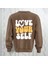 Love Your Self Sırt Baskılı Kalın Kumaş 3 Iplik Şardonlu Oversize Bisiklet Yaka Sweatshirt 1