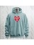 Happy Valentine's Day Kalp Desenli Kapüşonlu Oversize Sweatshirt Hoodie Kalın Kumaş 3 Iplik Şardonlu 1