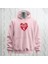 Happy Valentine's Day Kalp Desenli Kapüşonlu Oversize Sweatshirt Hoodie Kalın Kumaş 3 Iplik Şardonlu 1