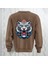 Tiger Baskılı Kalın Kumaş 3 Iplik Şardonlu Oversize Bisiklet Yaka Sweatshirt 1