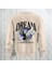 Dream Kuş Desenli Sırt Baskılı 3 Iplik Şardonlu Oversize Bisiklet Yaka Sweatshirt 1