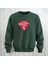 Happy Valentine's Day Kalp Desenli Oversize Bisiklet Yaka Sweatshirt 3 Iplik Şardonlu 1