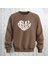 Stay Groovy Kalp Şekilli Baskılı Kalın Kumaş 3 Iplik Oversize Bisiklet Yaka Sweatshirt 1