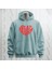 Stay Groovy Kalp Şekilli Baskılı Kapüşonlu Oversize Sweatshirt Hoodie Kalın Kumaş 3 Iplik Şardonlu 1