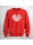 Stay Groovy Kalp Şekilli Baskılı Kalın Kumaş 3 Iplik Oversize Bisiklet Yaka Sweatshirt 1
