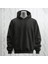 Baskısız Siyah Kapüşonlu Sweatshirt Hoodie Kalın Kumaş 3 Iplik Şardonlu 1