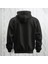 Baskısız Siyah Kapüşonlu Sweatshirt Hoodie Kalın Kumaş 3 Iplik Şardonlu 2
