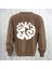 Take It Easy Yazı Sırt Baskılı Bisiklet Yaka Sweatshirt 3 Iplik Şardonlu Oversize Kalıp 1