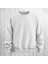 Baskısız Beyaz Bisiklet Yaka Sweatshirt Kalın Kumaş 3 Iplik 1