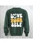 Love Your Self Sırt Baskılı Kalın Kumaş 3 Iplik Şardonlu Oversize Bisiklet Yaka Sweatshirt 1