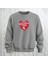 Happy Valentine's Day Kalp Desenli Oversize Bisiklet Yaka Sweatshirt 3 Iplik Şardonlu 1