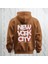 Nyc Brooklyn Baskılı Kapüşonlu Sweatshirt Hoodie Yünlü Kalın Kumaş 3 Iplik Şardonlu 1