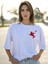 Atatürk Atıyla Oversize Beyaz Yarım Kollu Bisiklet Yaka Pamuk T-Shirt 2