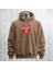 Happy Valentine's Day Kalp Desenli Kapüşonlu Oversize Sweatshirt Hoodie Kalın Kumaş 3 Iplik Şardonlu 1