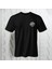 Yarım Kollu Bisiklet Yaka Pamuk Rainbow Desenli Siyah Oversize T-Shirt 2