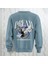Dream Kuş Desenli Sırt Baskılı 3 Iplik Şardonlu Oversize Bisiklet Yaka Sweatshirt 1