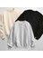 Oversize 3'lü Baskısız Bisiklet Yaka Sweatshirt Kalın Kumaş 3 Iplik 1