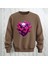 Love Teddy Deseni Baskılı Bisiklet Yaka Oversize Kalıp Sweatshirt 3 Iplik Şardonlu 1
