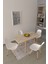 Eames Sandalye Avanos Ahşap Mdf Kanatlı Mutfak Masası Takımı - 70 x 70+70 cm 2
