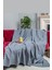 Koltuk Örtüsü | Çekyat Örtüsü | Koltuk Şalı 175X215 Mikrofiber Şönil Çift Taraflı Kaymaz | Gri 1