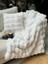 Peluş Koltuk Şalı Pofuduk Koltuk Örtüsü Bubble Koltuk Örtüsü Beyaz 150 x 100 cm 3