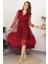 Dipmoda Kadın Kruvaze Yaka Eteği Güpür Detaylı Yeni Sezon Elbise APCX10 1