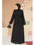 Boncuk Işlemeli Siyah Tesettür Abaya 29130S 1
