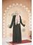 Boncuk Işlemeli Haki Tesettür Abaya 29130HK 3