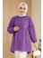 Nakış Desenli Mor Tesettür Tunik 40603MOR 3