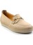 Bej Deri Kadın Loafer Ayakkabı K01300400603 2