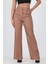 Dipmoda Kadın Camel Yüksek Bel Cepli Palazzo Kumaş Pantalon ELA001 5