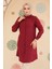 Düğmeli Bordo Tesettür Tunik 11734BR 2